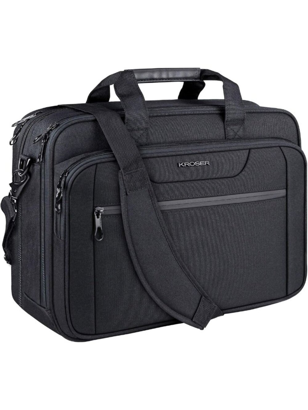 Expandable 17.3" Laptop Messenger Bag | Water-Repellent Briefcase for Travel